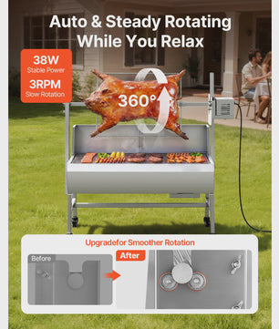 Professionele Rotisserie BBQ Spit Roaster voor Varken & Lam - 60kg capaciteit