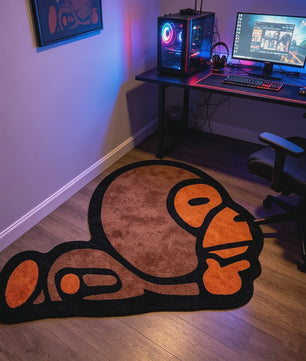 Creatief Aap Vorm Tapijt - Uniek Cartoon Design voor Gaming Kamer & Slaapkamer