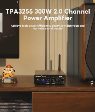 AIYIMA A07 PRO Bluetooth 5.2 Versterker TPA3255 - 2x 300W Stereo Digitale Audio Versterker met RCA & APT-X HD
