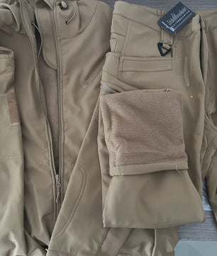 Heren Softshell Fleece Outdoor Jas met Capuchon - Winddicht & Warm voor Camping, Hiking, Jagen