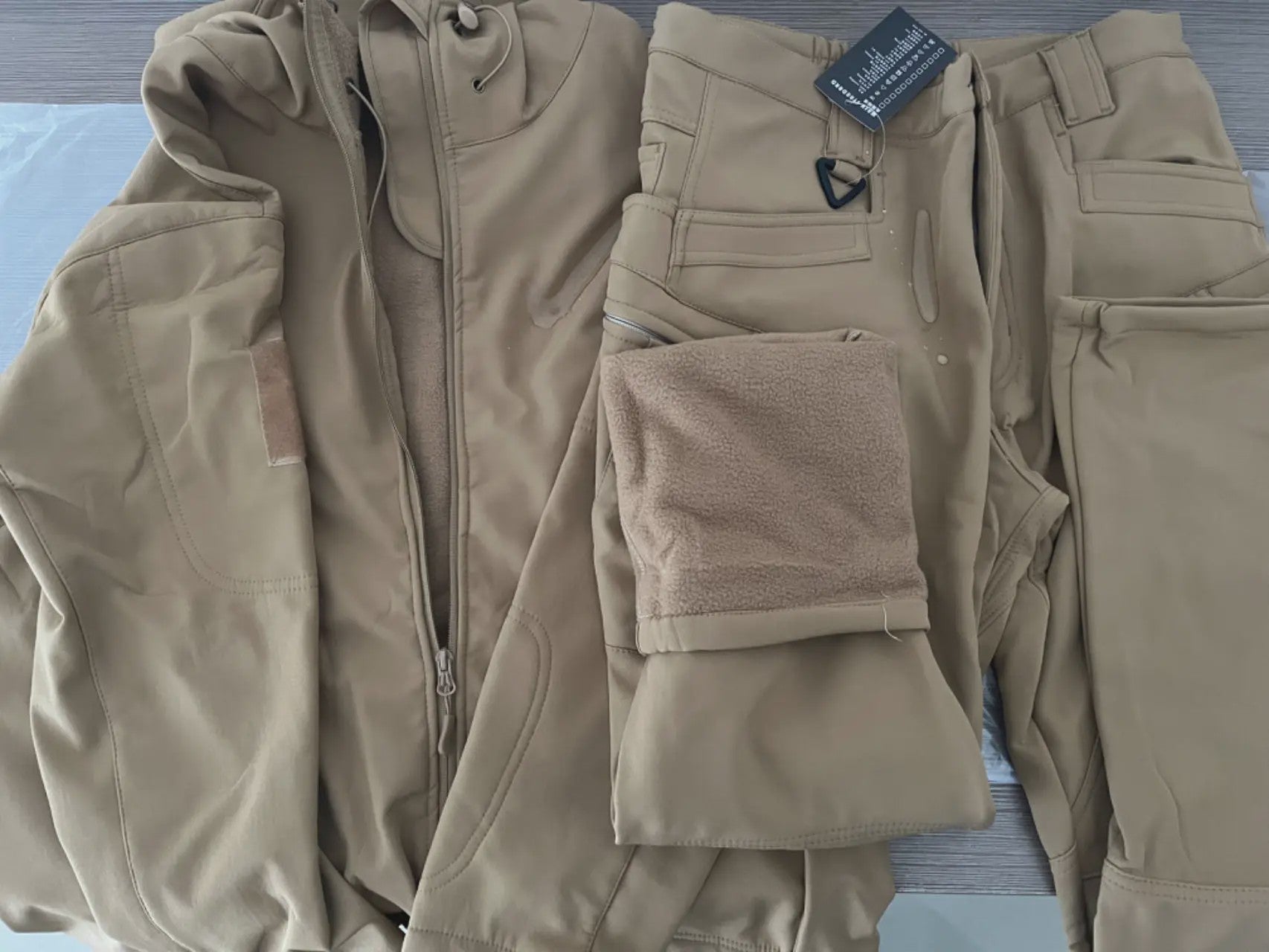 Heren Softshell Fleece Outdoor Jas met Capuchon - Winddicht & Warm voor Camping, Hiking, Jagen