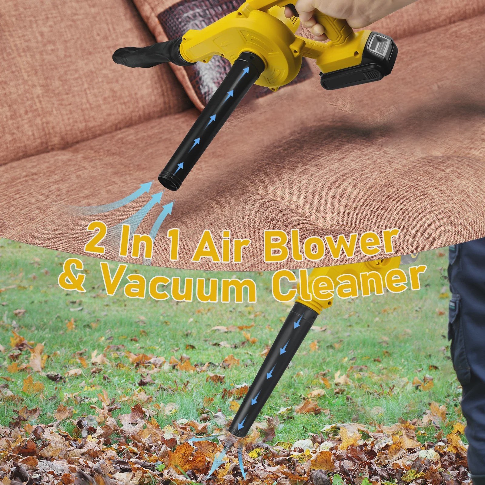 Snoerloze 2-in-1 Bladblazer & Stofzuiger - Krachtig, Draadloos, Compatibel met Dewalt 20V Accu