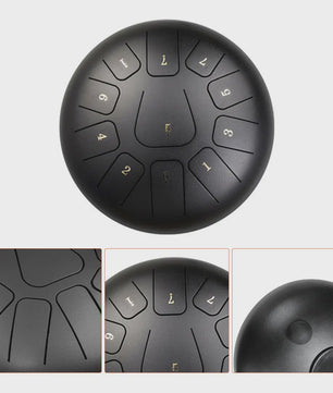 10 Inch Steel Tongue Drum met 11 Tonen - Inclusief Mallet, Vingerbeschermers en Draagtas