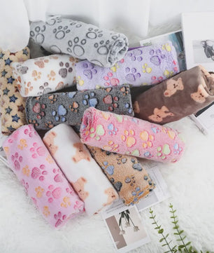 Zachte Fluwelen Deken voor Huisdieren - Warm & Comfortabel met Schattige Pootafdrukken