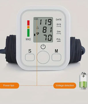 Digitale Bloeddrukmeter Arm - Meet Nauwkeurig Systolische, Diastolische Druk & Hartslag