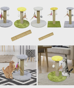 Kattenkrabpaal met Sisal Touw en Speeltjes - Beschermt uw Meubels