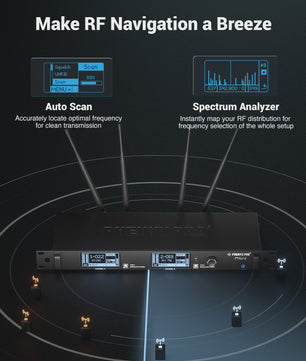 Phenyx Pro PTAU-2 True Diversity Draadloos Microfoon Systeem met ID Lock & Auto Scan