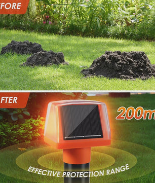 Solar Aangedreven Ongedierteverjager Mollen & Slangen - Waterdicht met LED & Buzzer