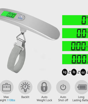 Digitale Bagageweegschaal met Achtergrondverlichting - Max 50kg