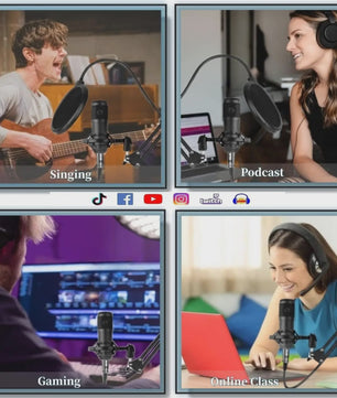 Professionele Livestream Microfoon Kit met Audio Interface, Arm en Popfilter