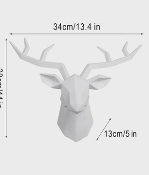 Moderne Hertenkop Wanddecoratie - Creatief Kunstobject met Geweien