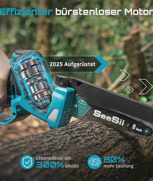 Seesii Accu Kettingzaag 6-Inch - Borstelloze Motor voor Snoeien en Houtbewerking