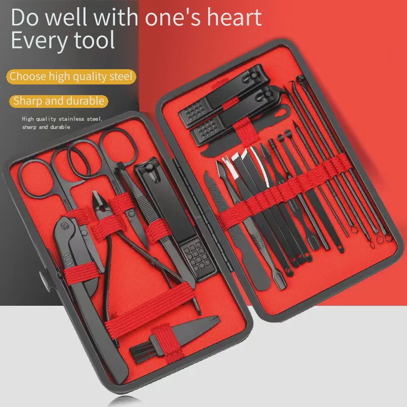 Professionele Manicure & Pedicure Set - 25 Delig - Roestvrij Staal
