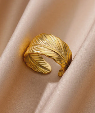 Gouden Ringen Dames - Roestvrij Staal Chunky Open Ringen Vintage Geometrisch Design