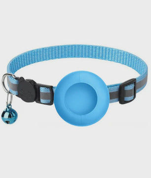 Verstelbare Airtag Kattenhalsband met Veiligheidsgesp, Bel & Reflectie - Anti-Verlies Tracker Houder