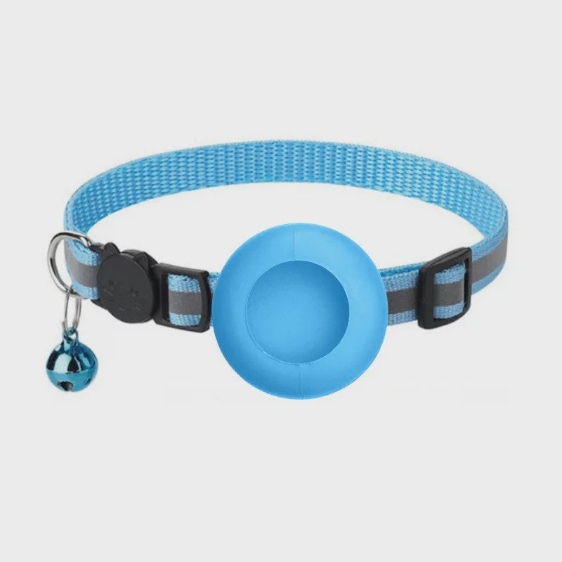 Verstelbare Airtag Kattenhalsband met Veiligheidsgesp, Bel & Reflectie - Anti-Verlies Tracker Houder