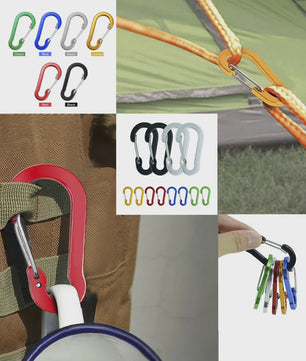 Aluminium Karabijnhaak Clips - Set van 1/6/12 stuks - Sleutelhanger, Outdoor, Camping, Wandelen