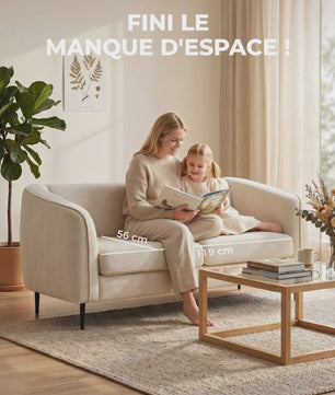 HOMCOM Sofa Velours Beige - Comfortabele 2-zits bank met verende kussens