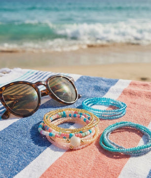 17-delige Boho Kralen Armband Set met Schelpjes - Pastel Kleuren voor Zomer & Strand