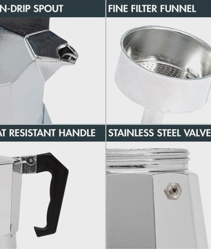 Klassieke Aluminium Moka Pot Espressomaker - Cubaanse Koffie voor Thuis & Camping