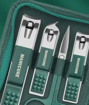 Professionele Manicure & Pedicure Set (9 Delig) - Roestvrij Staal met Reis Etui