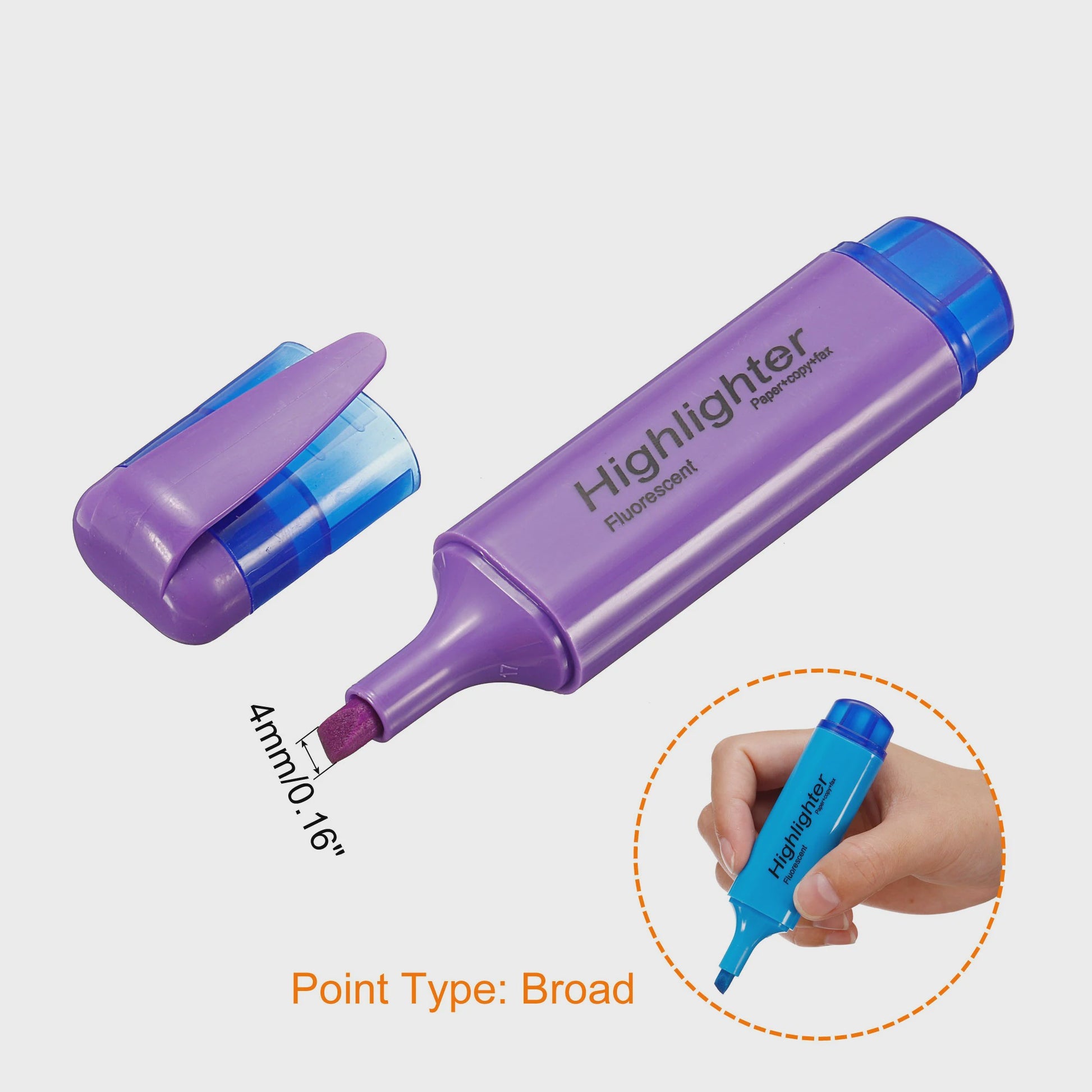 Set van 4 of 6 Fluorescerende Highlighters met Brede Stift - Ideaal voor Tekenen, Markeren en Kantoor