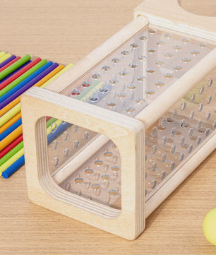 Montessori Houten Stokken Spel - Interactief Ouder-Kind Spel voor Fijne Motoriek en Kleurherkenning