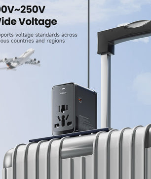 Toocki GaN 75W Universele Reisadapter: Wereldwijd opladen met 1 AC, 1 USB & 2 Type-C (45W PD)