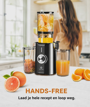 Krachtige Slow Juicer met 200W Motor en Extra Brede Opening - BPA-Vrij