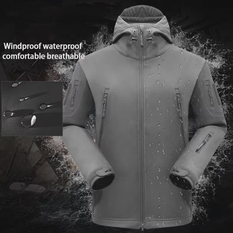 Waterdichte Heren Tactical Set: Softshell Jas & Fleece Cargo Broek voor Outdoor Avonturen