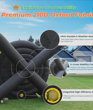 Gigantisch Opblaasbaar Voetbal Darts Bord - 3 Meter Hoog - Inclusief 8 Voetballen & Blower