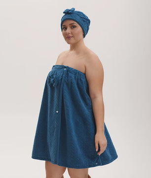 Draagbare Handdoek Set: Badjas Rok & Haarband - Zacht & Absorberend