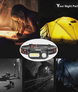 Krachtige Oplaadbare COB+LED Hoofdlamp 1500LM - Waterdicht & Helder voor Buitenactiviteiten