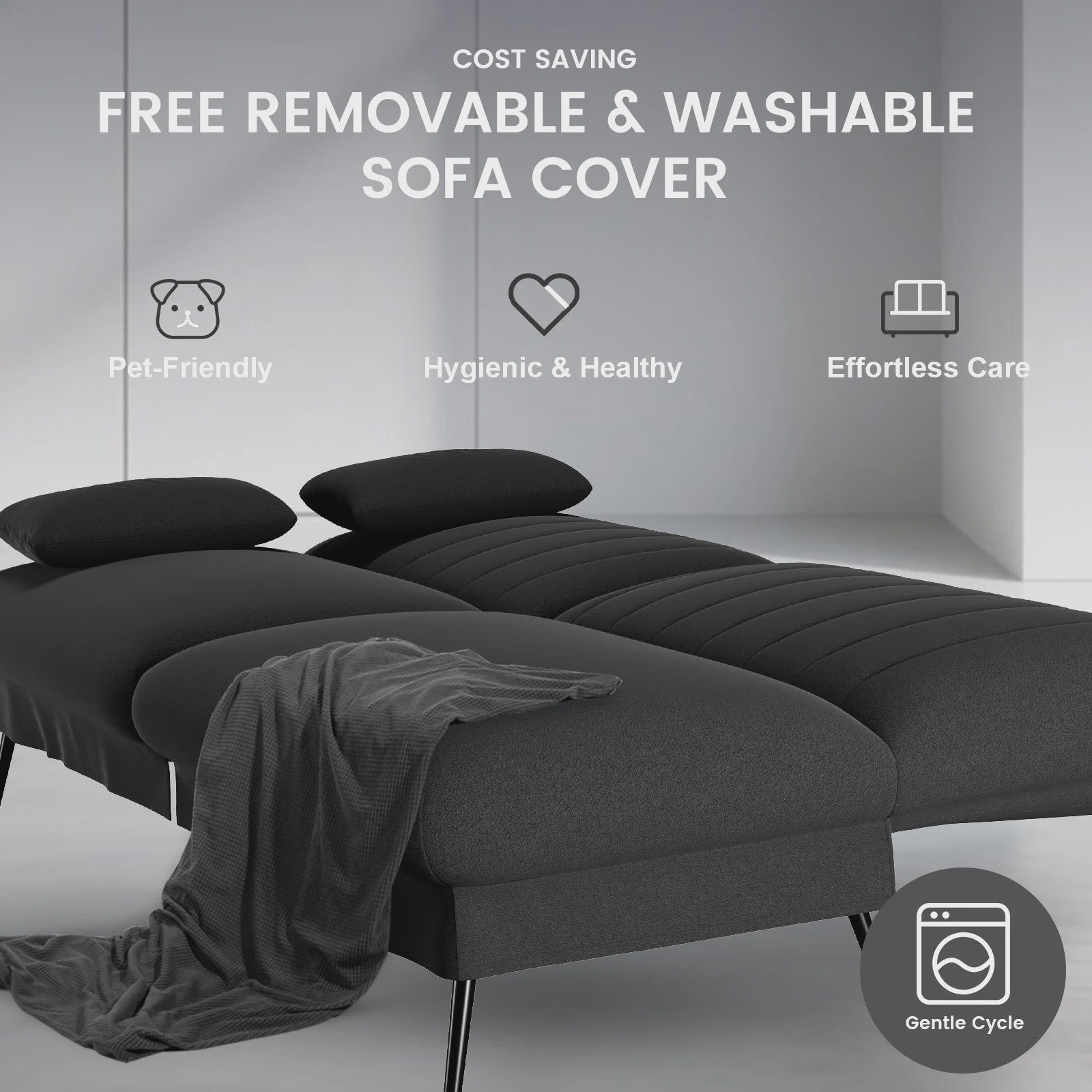 COMHOMA Multifunctionele Sofa Bed - 2-in-1 Slaapbank met Groot Ligvlak