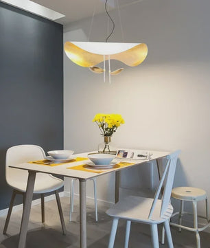 Moderne Lotusblad Hanglamp - LED, Metaal, Goud & Zwart/Wit