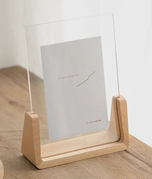 Stijlvol Houten Fotolijst met Acryl Glas - U-Vorm Design voor Desktop & Decoratie