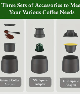 HOMEFISH 3-in-1 Draagbare Koffiemachine: Espresso, Capsules & Gemalen Koffie voor Onderweg