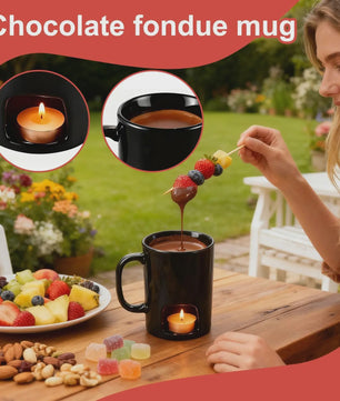 Draagbare Keramische Fondue Set - Smelt Chocolade, Kaas & Saus voor Feestjes