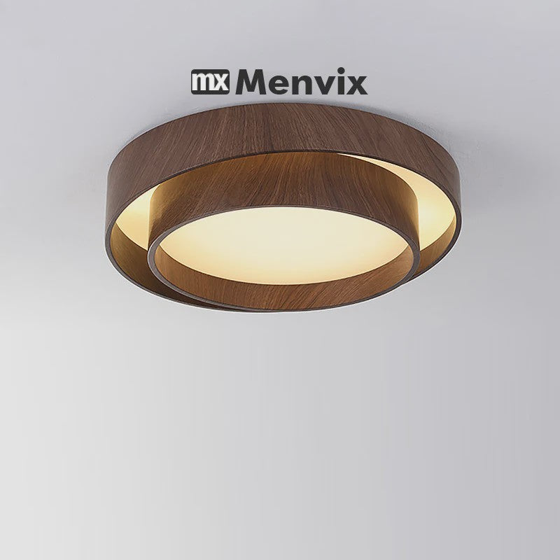 Nordic Walnoothouten LED Plafondlamp - Stijlvolle Verlichting voor Woonkamer, Eetkamer, Balkon, Slaapkamer