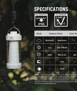 Wurkkos CL01 Camping Lantaarn - 550LM Powerbank, Magnetisch, Waterdicht IP66