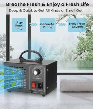 Professionele Ozon Generator 60g/h - Krachtige Luchtzuiveraar, Sterilisator & Geurverwijderaar met Timer (220V)