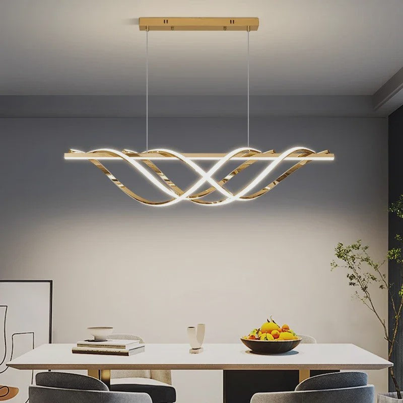 Moderne LED Hanglamp Golvend Design - Sfeervolle Verlichting voor Woonkamer & Eetkamer