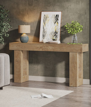 Landelijke Console Tafel 160 cm - Houten Halmeubel voor Achter de Bank