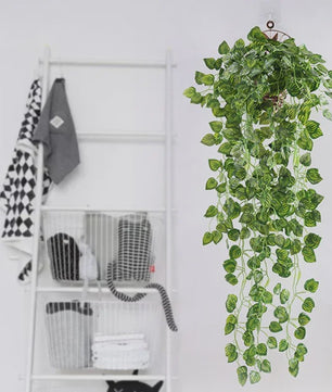 90cm Kunstplant Hangplant Klimop Pothos Begonia Druivenblad - Decoratieve Muurdecoratie