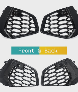 Glans Zwart Honeycomb Mistlamp Grille Covers voor Audi A3 S-line/S3 (2021-2023)