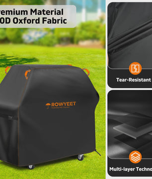 Rowyeet Outdoor BBQ Grillhoes - Waterdicht, UV-bestendig, Verstelbare Pasvorm - Geschikt voor Weber, Nexgrill, Expert Grill en meer