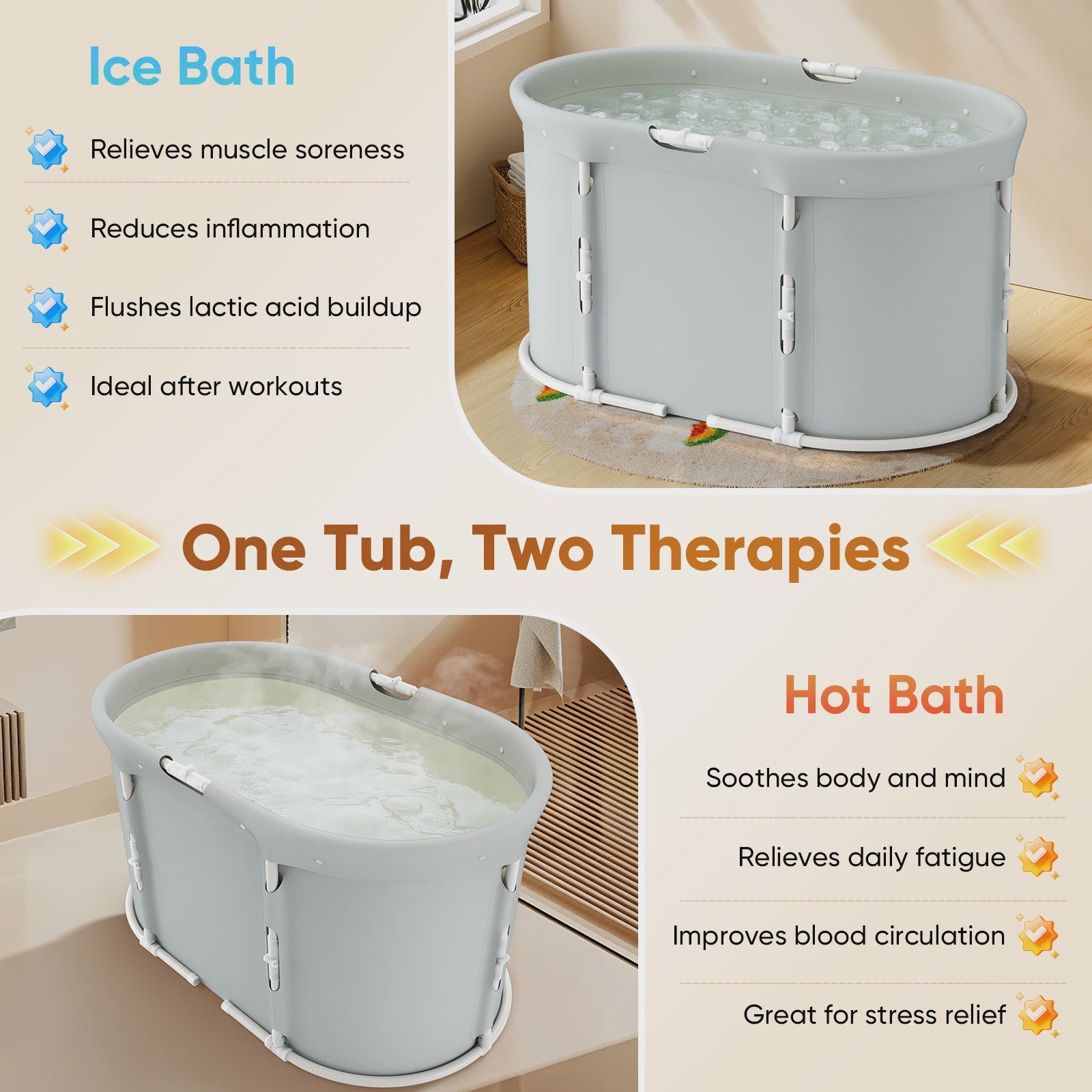 Portable Foldable Collapsible Deep Soaking Tub Adult Kids Spa Bath Barrel Ice Bath Hot Cold Therapy Baignoire Pliable Adullte