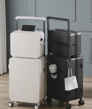Luxe Koffer Set met USB, Bekerhouder & TSA-slot - 360° Wielen, PC+ABS
