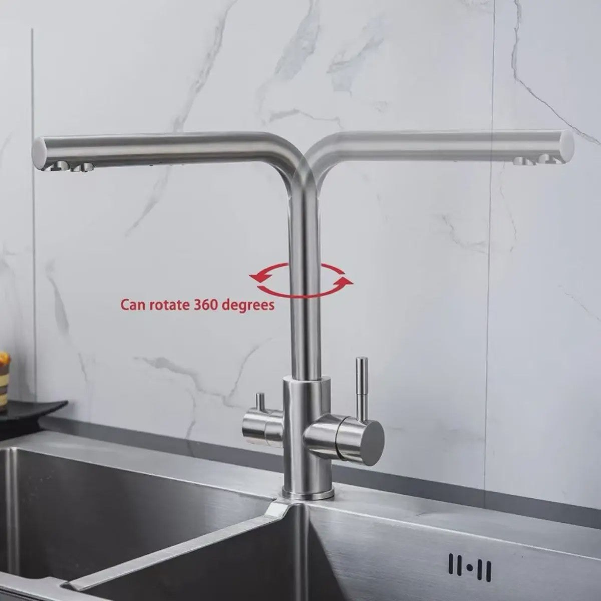 Keukenkraan met Waterfilter en Dubbele Hendel - Zuiver Drinkwater