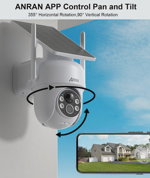 ANRAN Solar Beveiligingscamera Buiten - 3/5MP Wifi, Kleuren Nachtzicht, PIR Detectie, IP66 Waterdicht